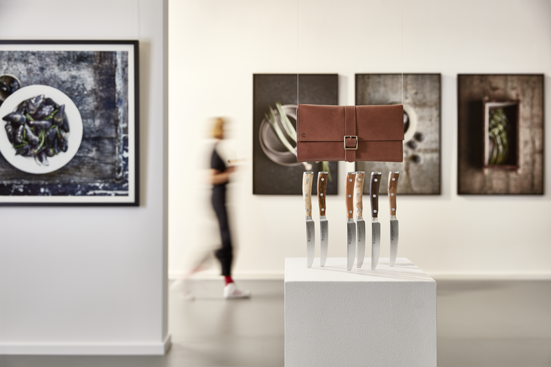 Ikon Selection 6-piece Steak Knife Set with Leather Knife Roll