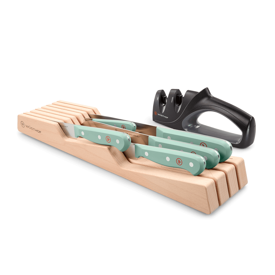 Gourmet 7-Piece In Drawer Knife Tray Set | Quiet Blue