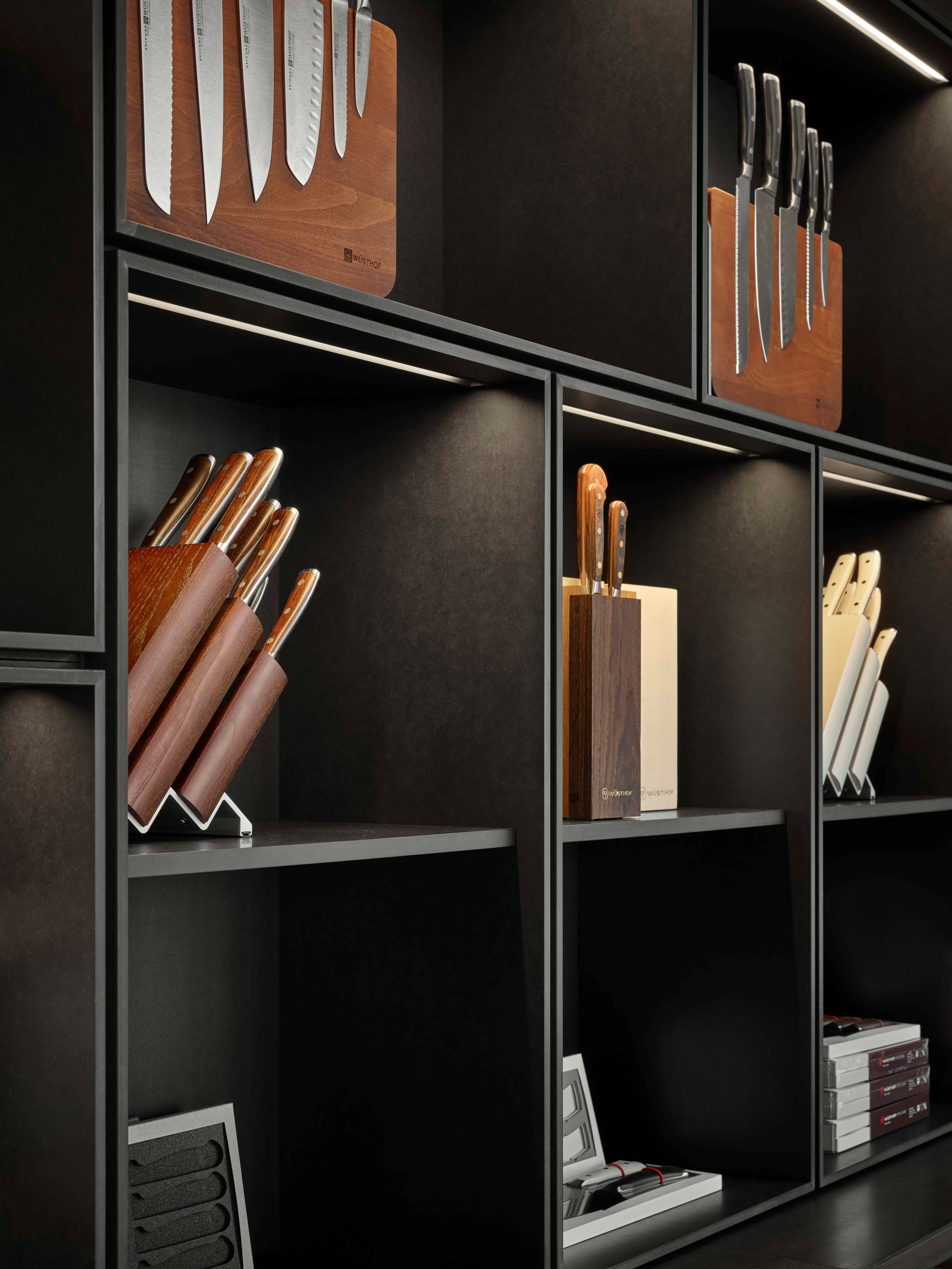 Knife blocks on display