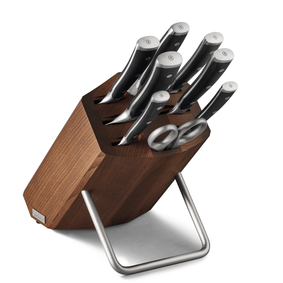 Classic Ikon 9-piece Knife Block Set | Heat Treated Beech